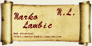 Marko Lambić vizit kartica